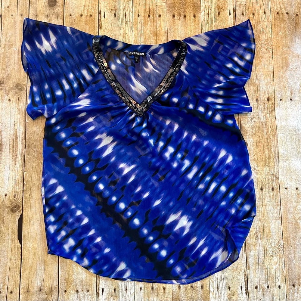Express Sheer Short Sleeved Top